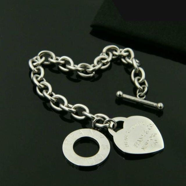 Wholesale Titanium Steel OT Buckle Love Stainless Steel Heart Bracelet